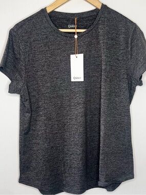 Quince Heather Charcoal Short Sleeve Crewneck T Shirt Top NEW W Tags Minimalist